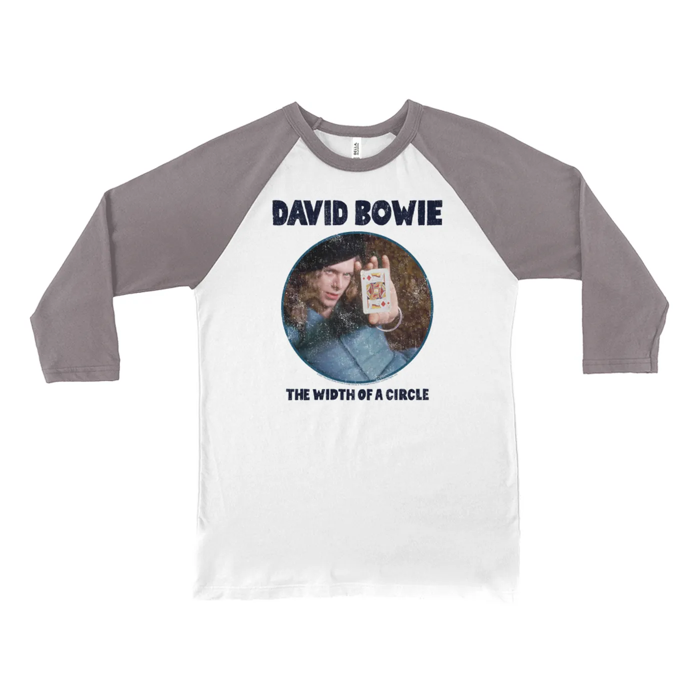 David Bowie 3/4 Sleeve Baseball Tee | The Width Of A Circle Album Image Distressed David Bowie Shirt
