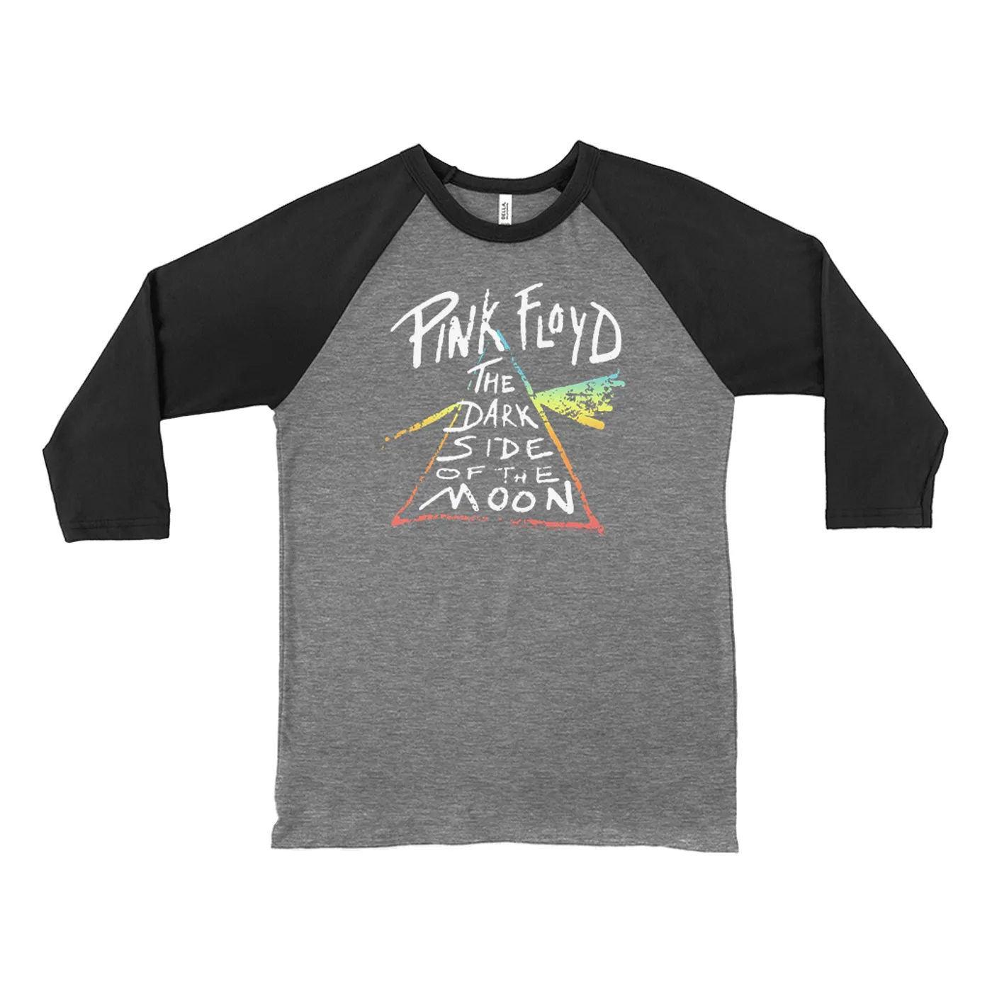 Pink Floyd 3/4 Sleeve Baseball Tee | Color Sketch Dark Side Of The Moon Ombre Pink Floyd Shirt