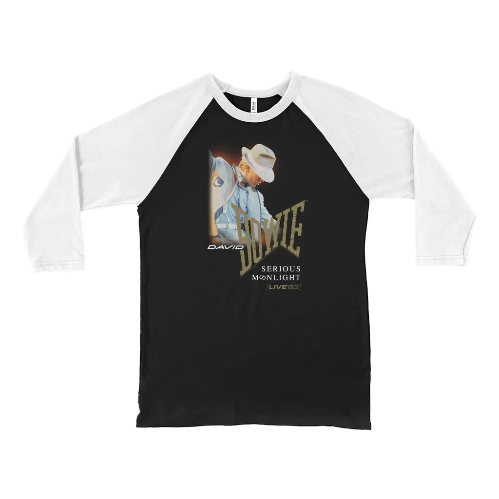 3/4 Sleeve Baseball Tee | 1983 Serious Moonlight Tour Image Design Shirt