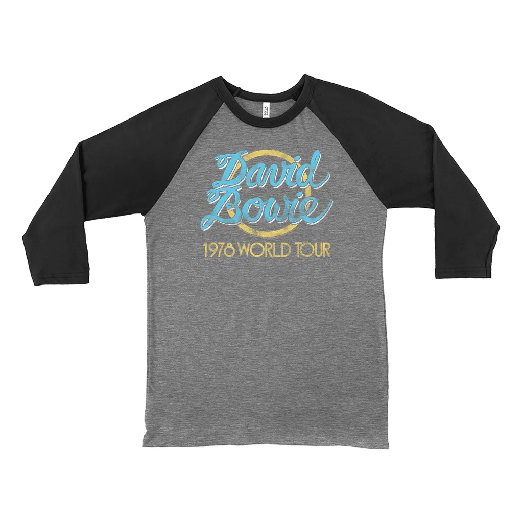 3/4 Sleeve Baseball Tee | Yellow 1978 World Tour Distressed Shirt (Equineop Exclusive)