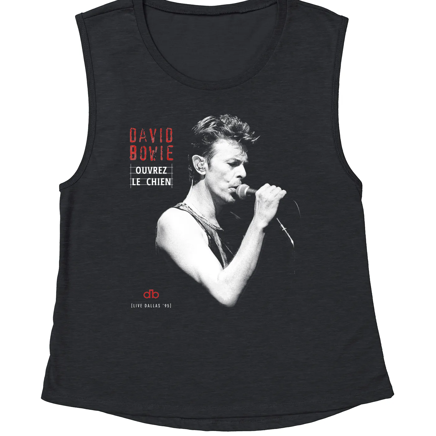 David Bowie Ladies' Muscle Tank Top | Ouvrez Le Chien Dallas 1995 David Bowie Shirt
