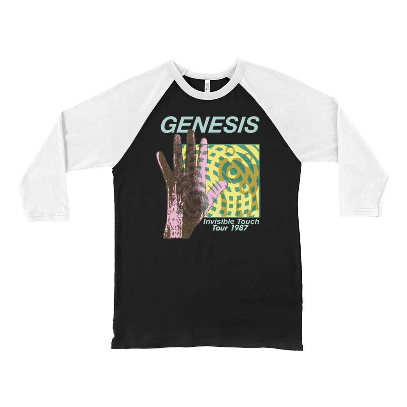 Genesis 3/4 Sleeve Baseball Tee | Modern 1987 Invisible Touch Album Design Genesis Shirt