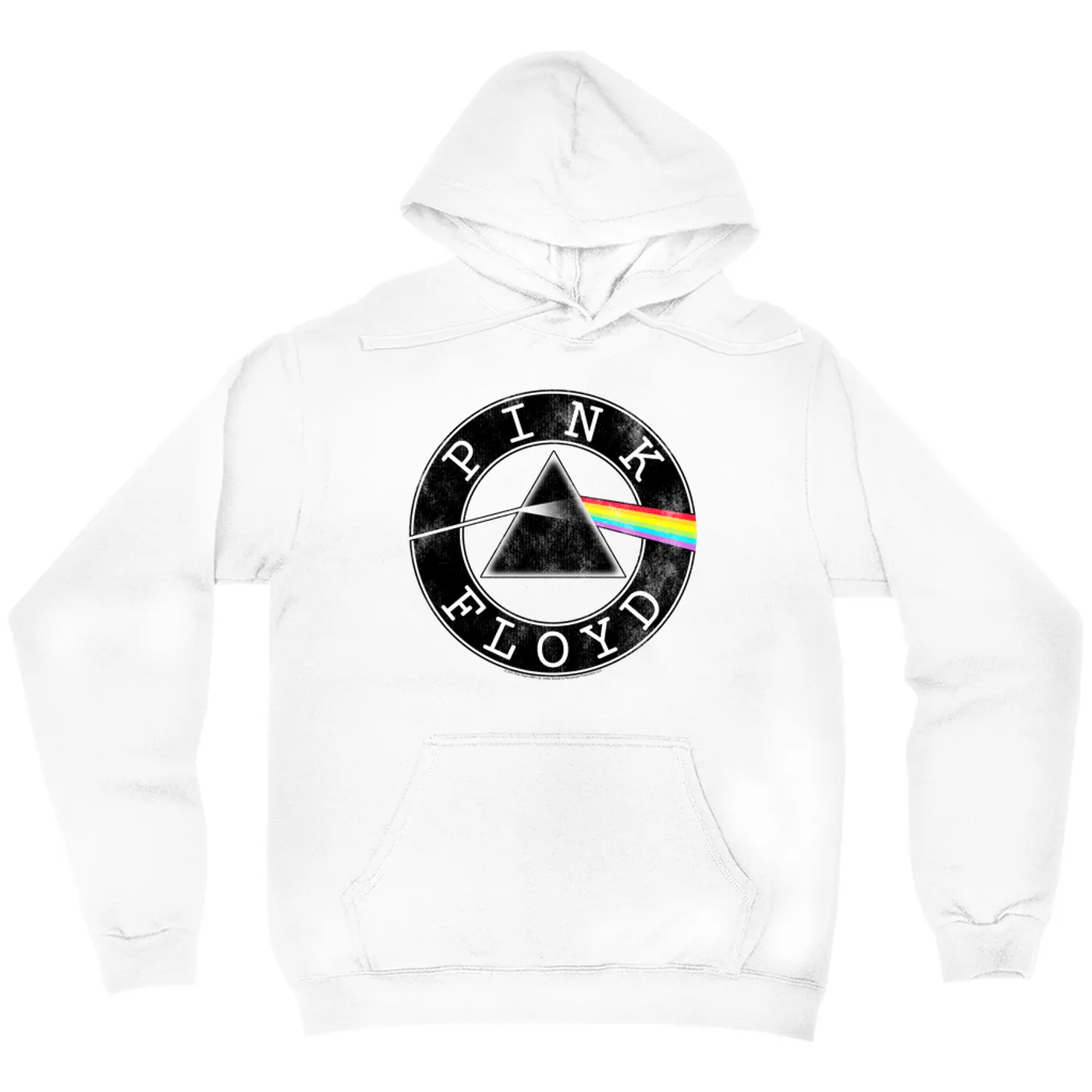 Pink Floyd Hoodie | Dark Side Of The Moon Circle Logo Distressed Pink Floyd Hoodie