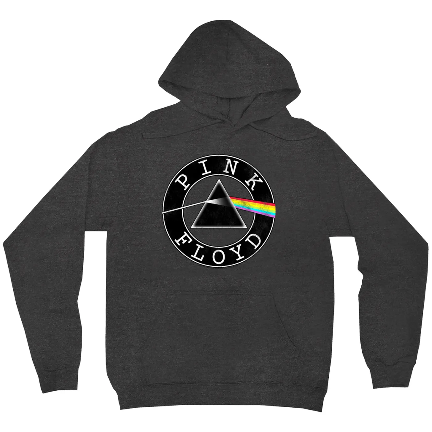 Pink Floyd Hoodie | Dark Side Of The Moon Circle Logo Distressed Pink Floyd Hoodie