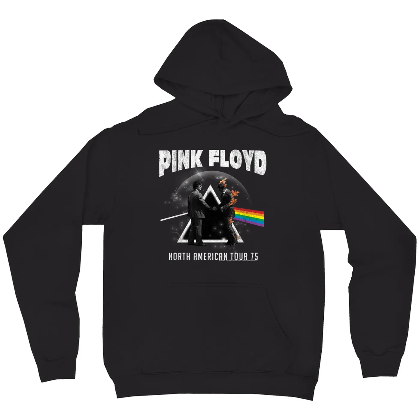 Pink Floyd Hoodie | 1975 North American Tour Design Distressed Pink Floyd Hoodie