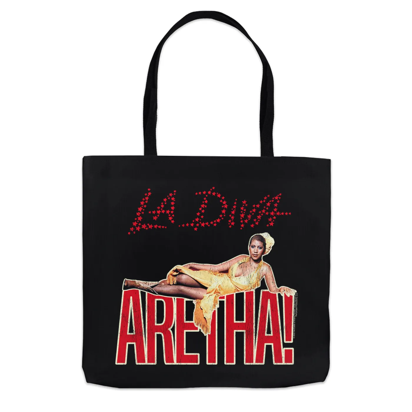 Aretha Franklin Tote Bag | La Diva Album Design Distressed Aretha Franklin Bag (Merchbar Exclusive)