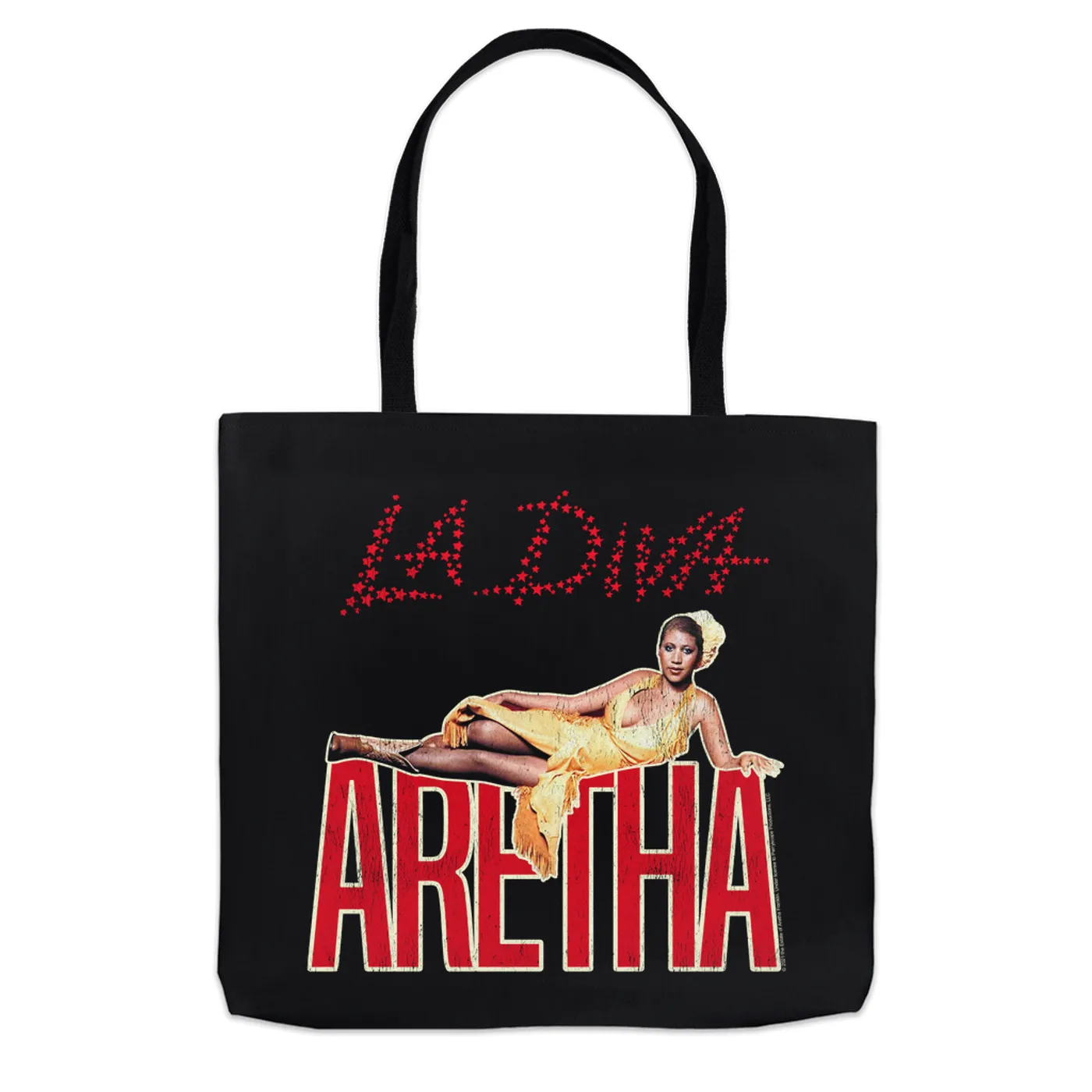 Aretha Franklin Tote Bag | La Diva Album Design Distressed Aretha Franklin Bag (Merchbar Exclusive)