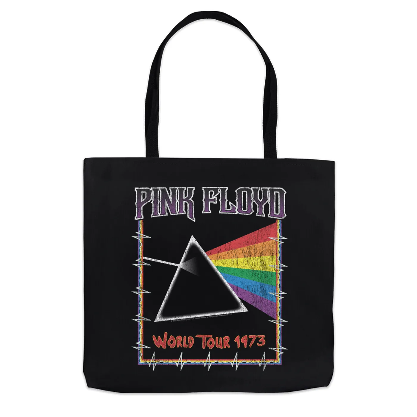 Pink Floyd Tote Bag | World Tour 1980 Prism Design Distressed Pink Floyd Bag (Merchbar Exclusive)