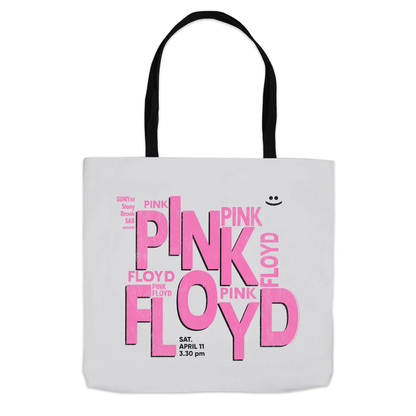 Pink Floyd Tote Bag | Stony Brook University Concert Flyer Design Pink Floyd Bag
