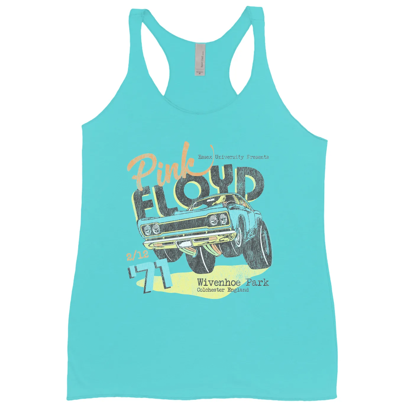 Pink Floyd Ladies' Tank Top | Essex University Plymouth Roadrunner Concert Promotion Distressed Pink Floyd Shirt (Merchbar Exclusive)