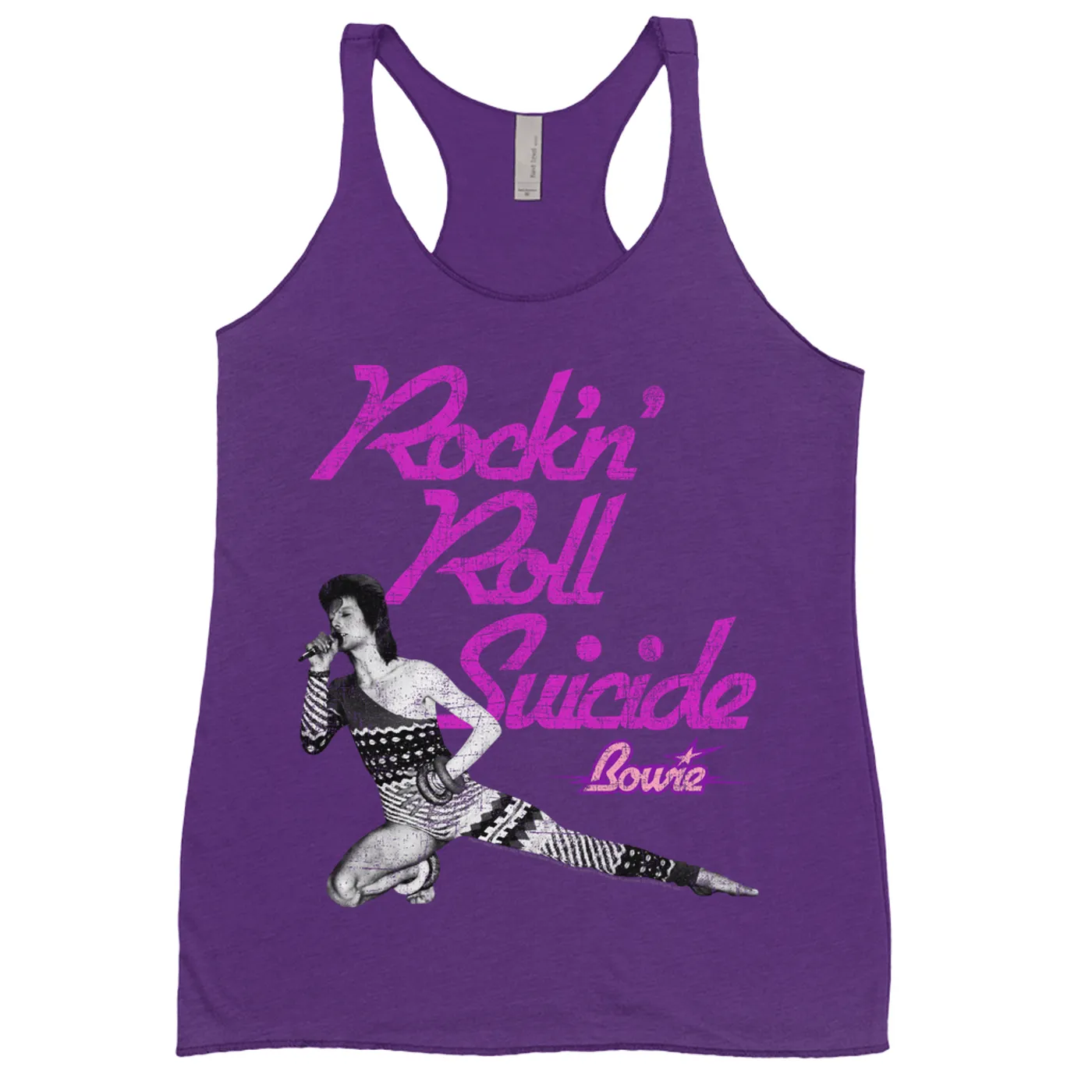 David Bowie Ladies' Tank Top | Rock N' Roll Suicide Distressed David Bowie Shirt (Merchbar Exclusive)