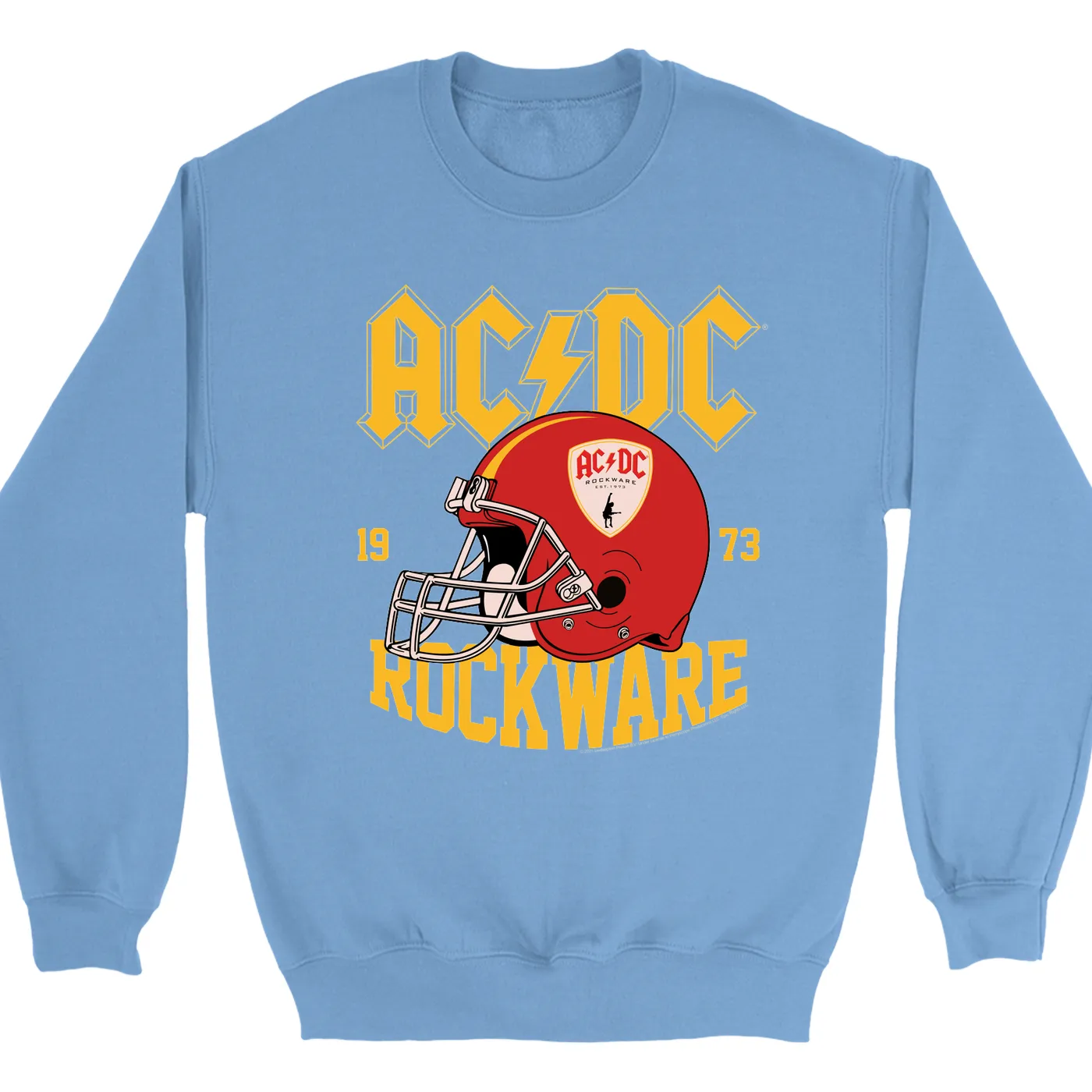 AC/DC Bright Colored Sweatshirt | Rockware 73 Football ACDC Sweatshirt (Merchbar Exclusive)