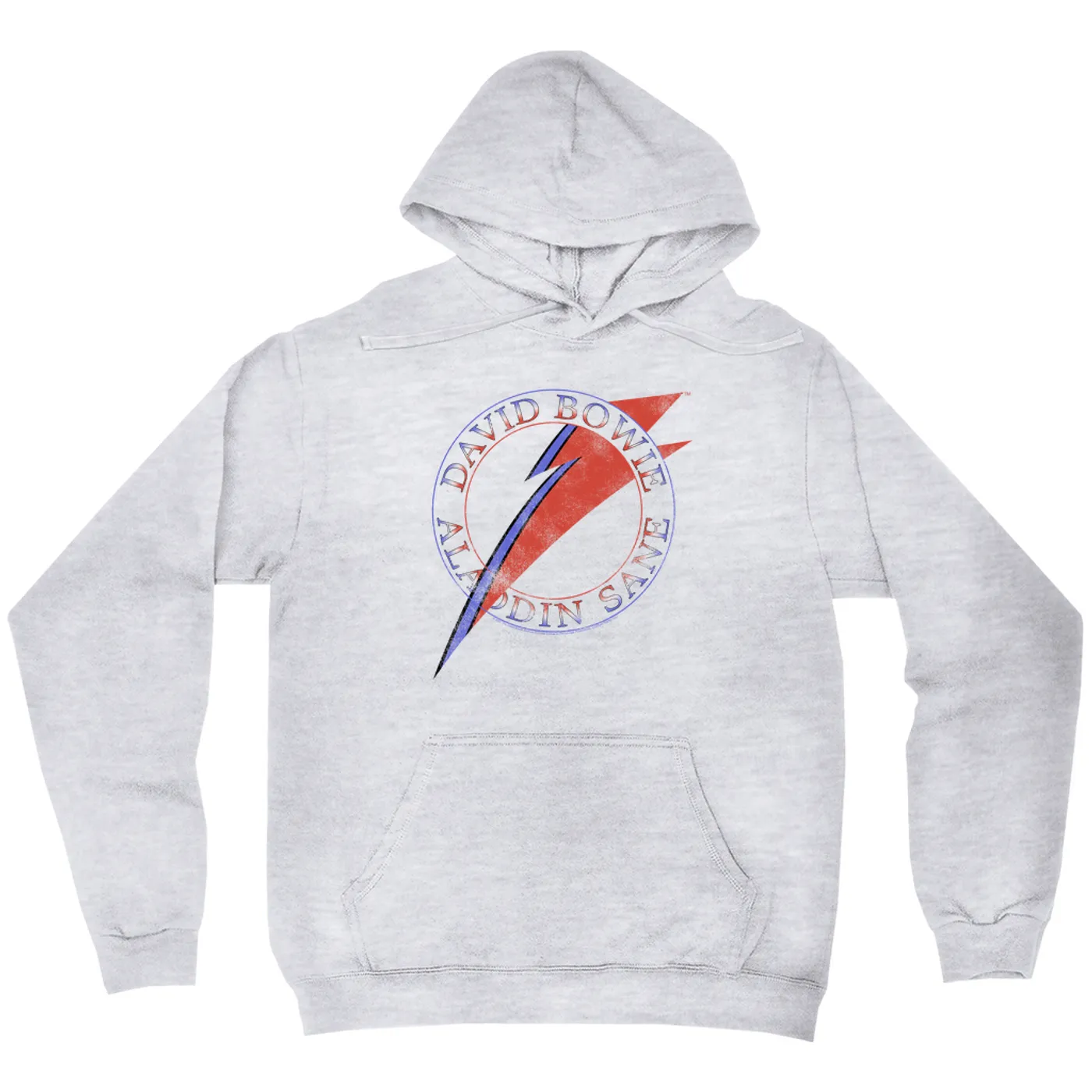 David Bowie Hoodie | Red And Blue Aladdin Sane Logo Distressed David Bowie Hoodie