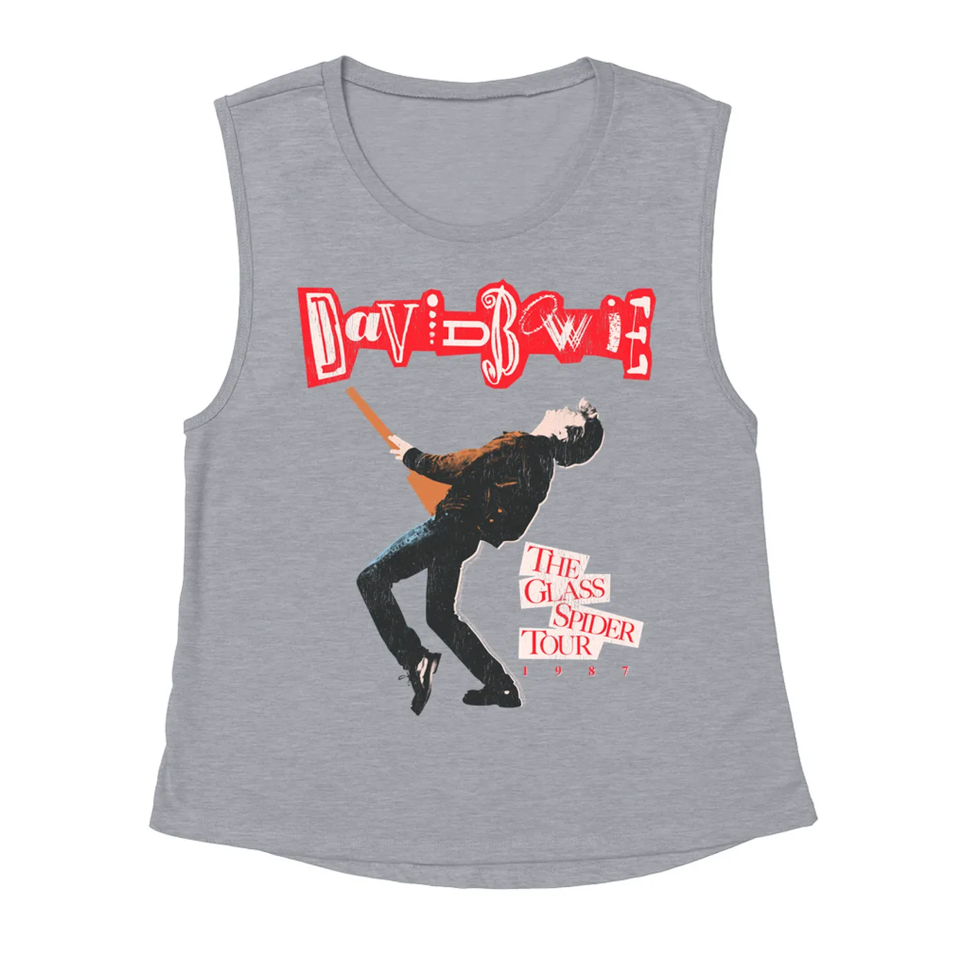 David Bowie Ladies' Muscle Tank Top | The Glass Spider Tour Album Design David Bowie Shirt