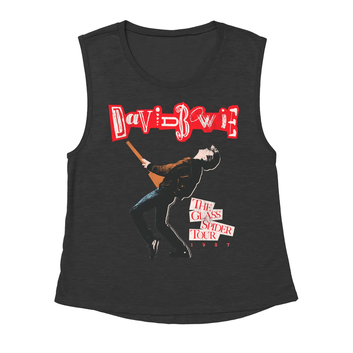 David Bowie Ladies' Muscle Tank Top | The Glass Spider Tour Album Design David Bowie Shirt