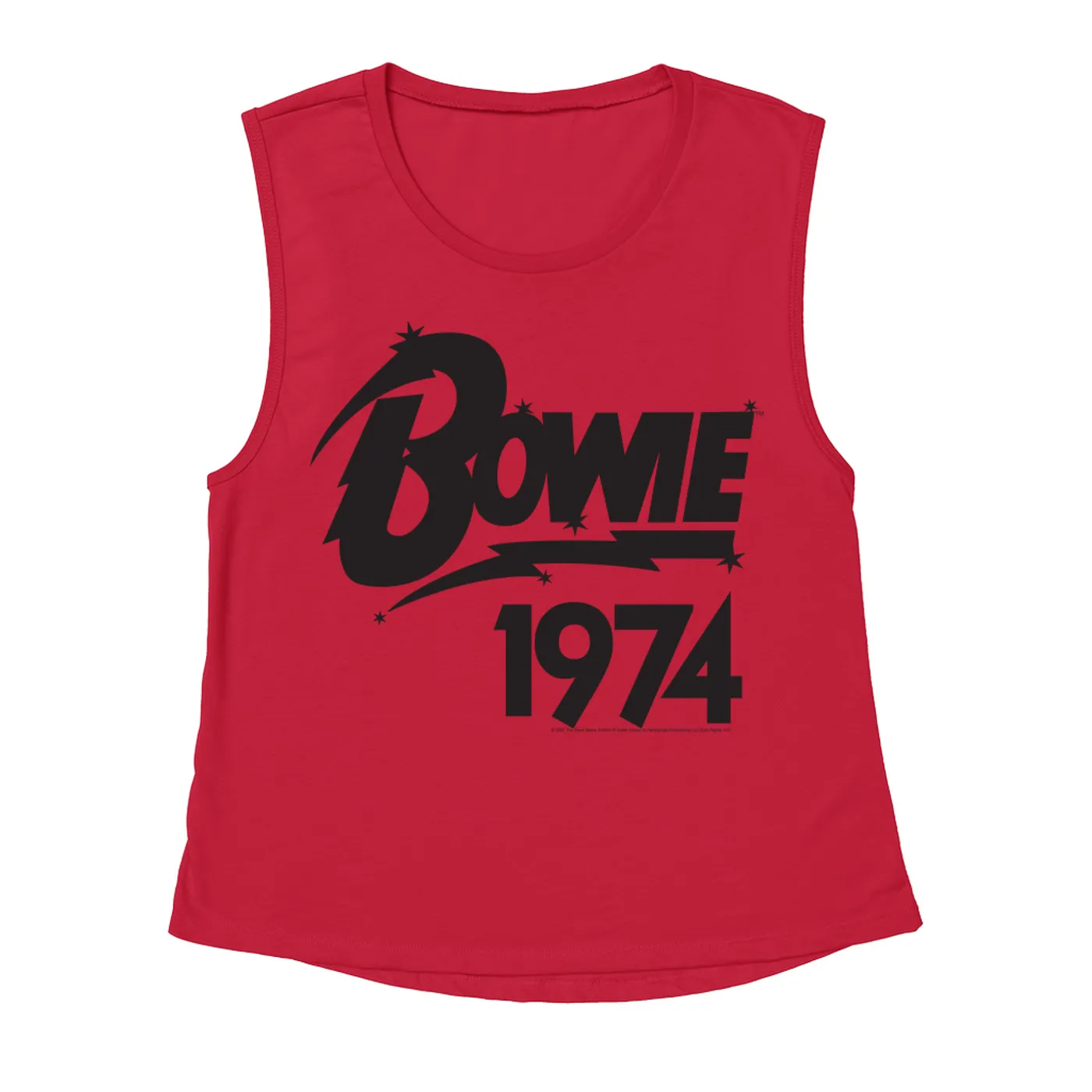 David Bowie Ladies' Muscle Tank Top | Bowie 1974 Logo David Bowie Shirt