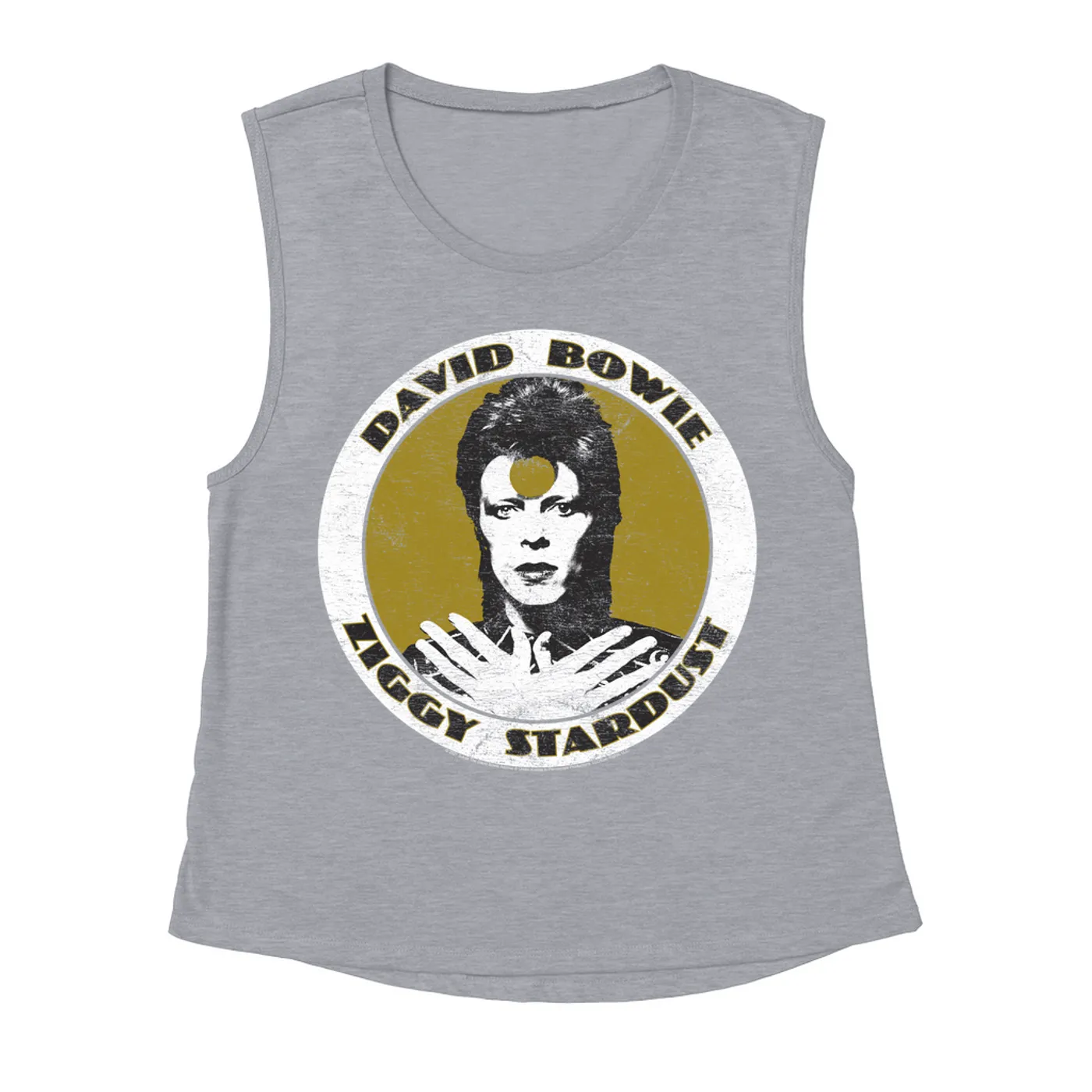 David Bowie Ladies' Muscle Tank Top | Golden Bowie As Ziggy Stardust David Bowie Shirt