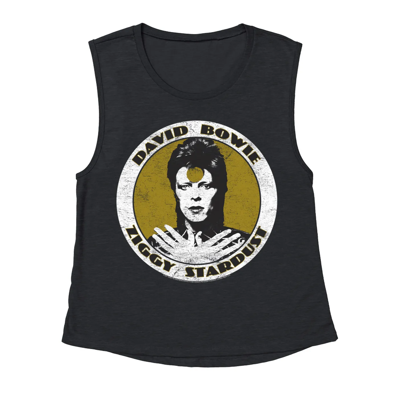 David Bowie Ladies' Muscle Tank Top | Golden Bowie As Ziggy Stardust David Bowie Shirt