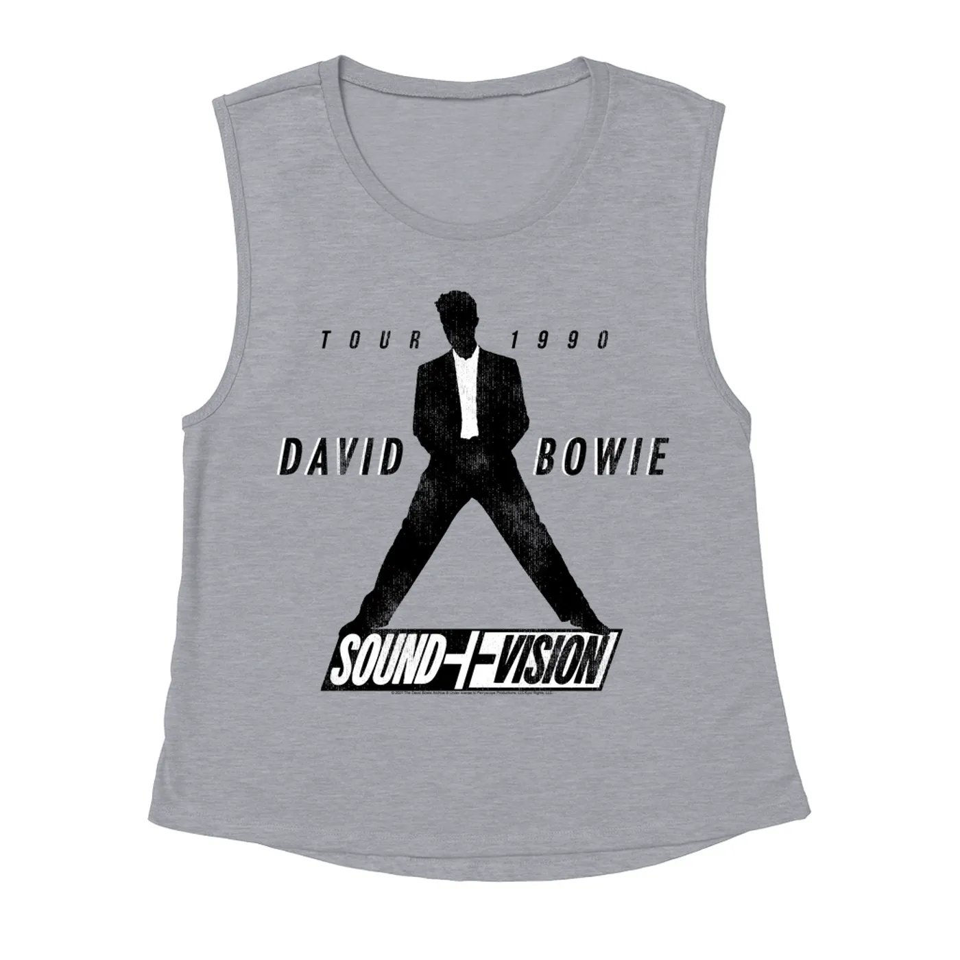 David Bowie Ladies' Muscle Tank Top | 1990 Sound + Vision Tour Logo Image David Bowie Shirt