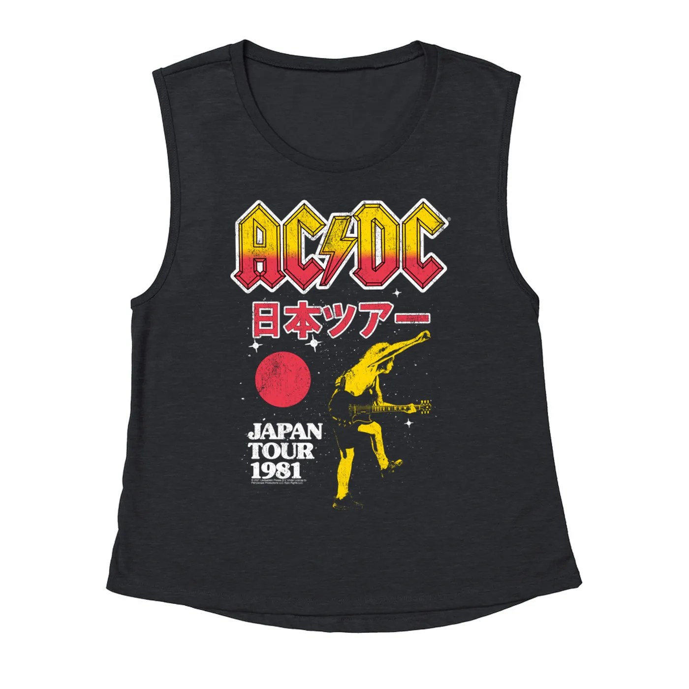 AC/DC Ladies' Muscle Tank Top | 1981 Japan Concert Promotion ACDC Shirt