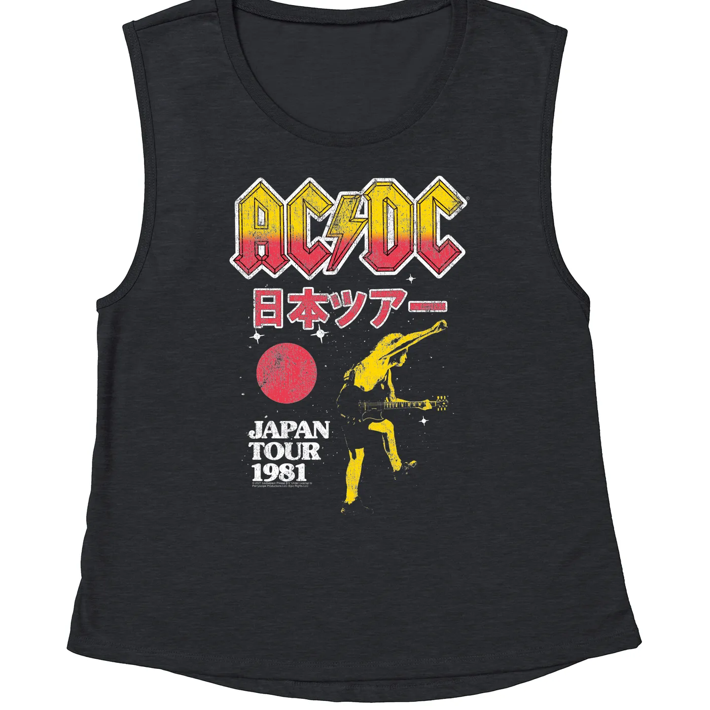 AC/DC Ladies' Muscle Tank Top | 1981 Japan Concert Promotion ACDC Shirt