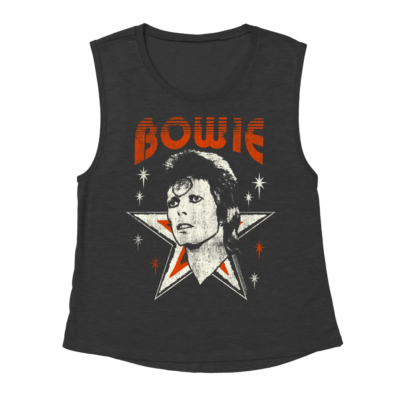David Bowie Ladies' Muscle Tank Top | Vintage Retro Star Design Logo David Bowie Shirt