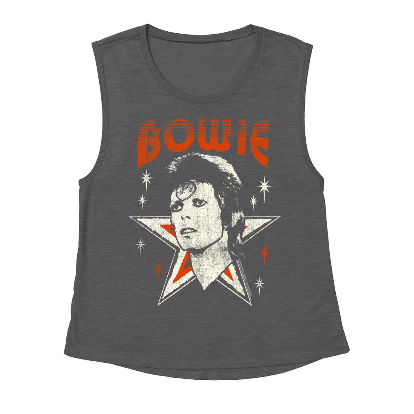 David Bowie Ladies' Muscle Tank Top | Vintage Retro Star Design Logo David Bowie Shirt