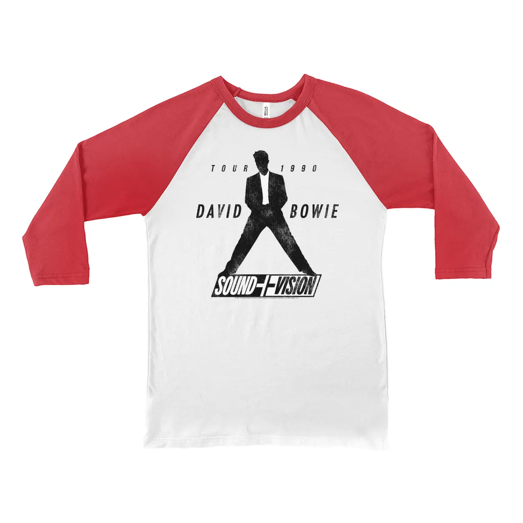 3/4 Sleeve Baseball Tee | 1990 Sound + Vision Tour Logo Image Shirt
