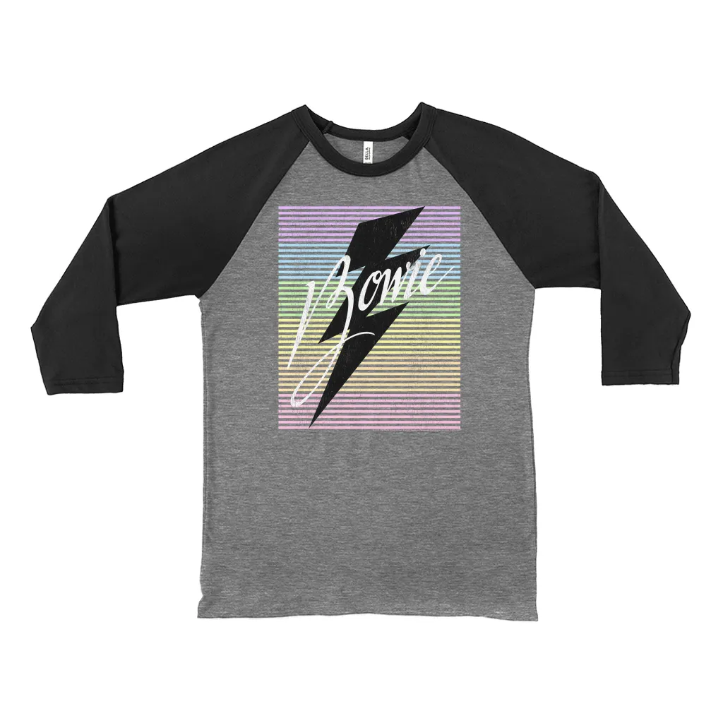 3/4 Sleeve Baseball Tee | Pastel Rainbow Logo Distressed Shirt (Equineop Exclusive)