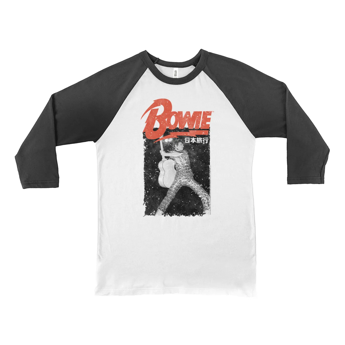 David Bowie 3/4 Sleeve Baseball Tee | Asia Concert Promotion Distressed David Bowie Shirt
