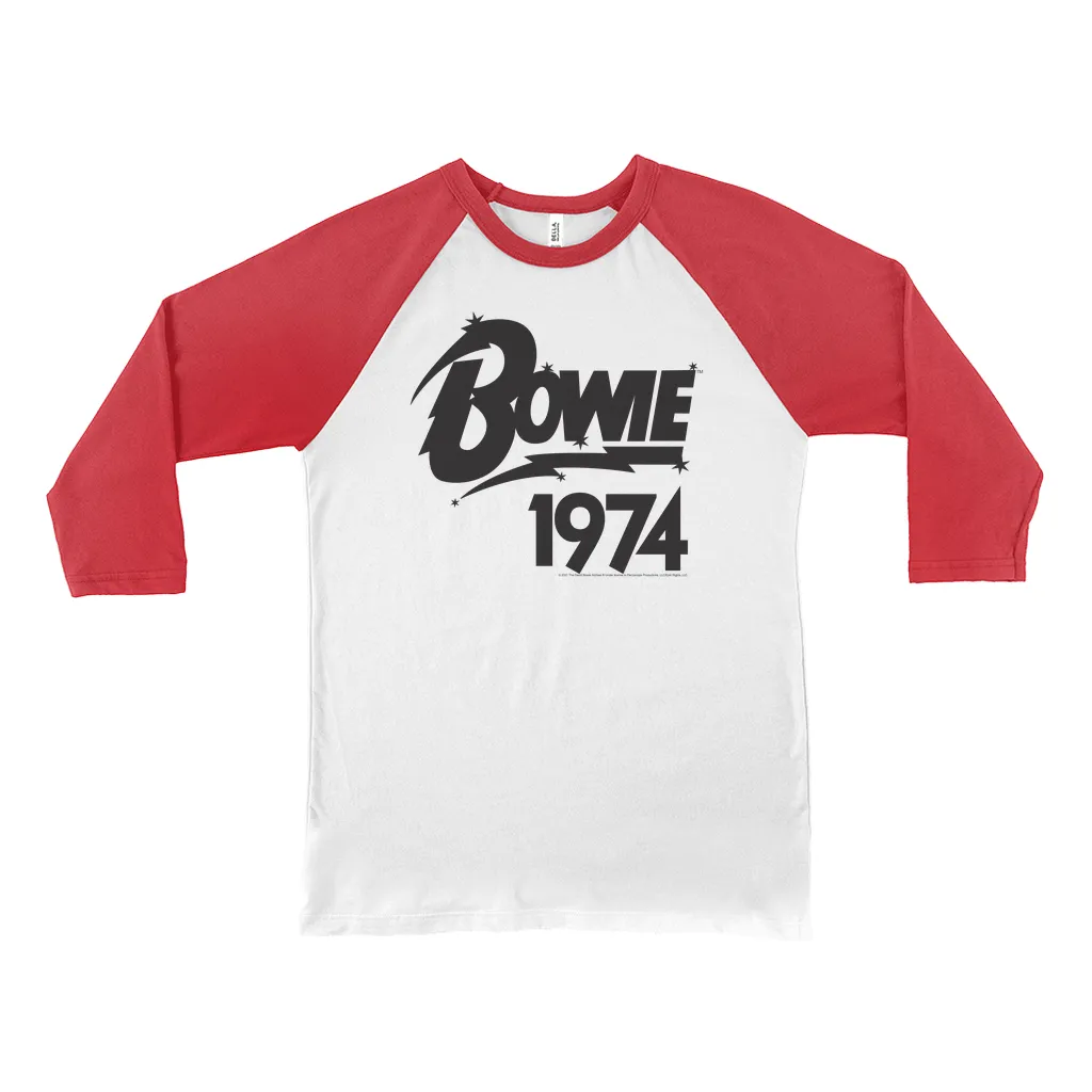 3/4 Sleeve Baseball Tee | Bowie 1974 Logo Shirt