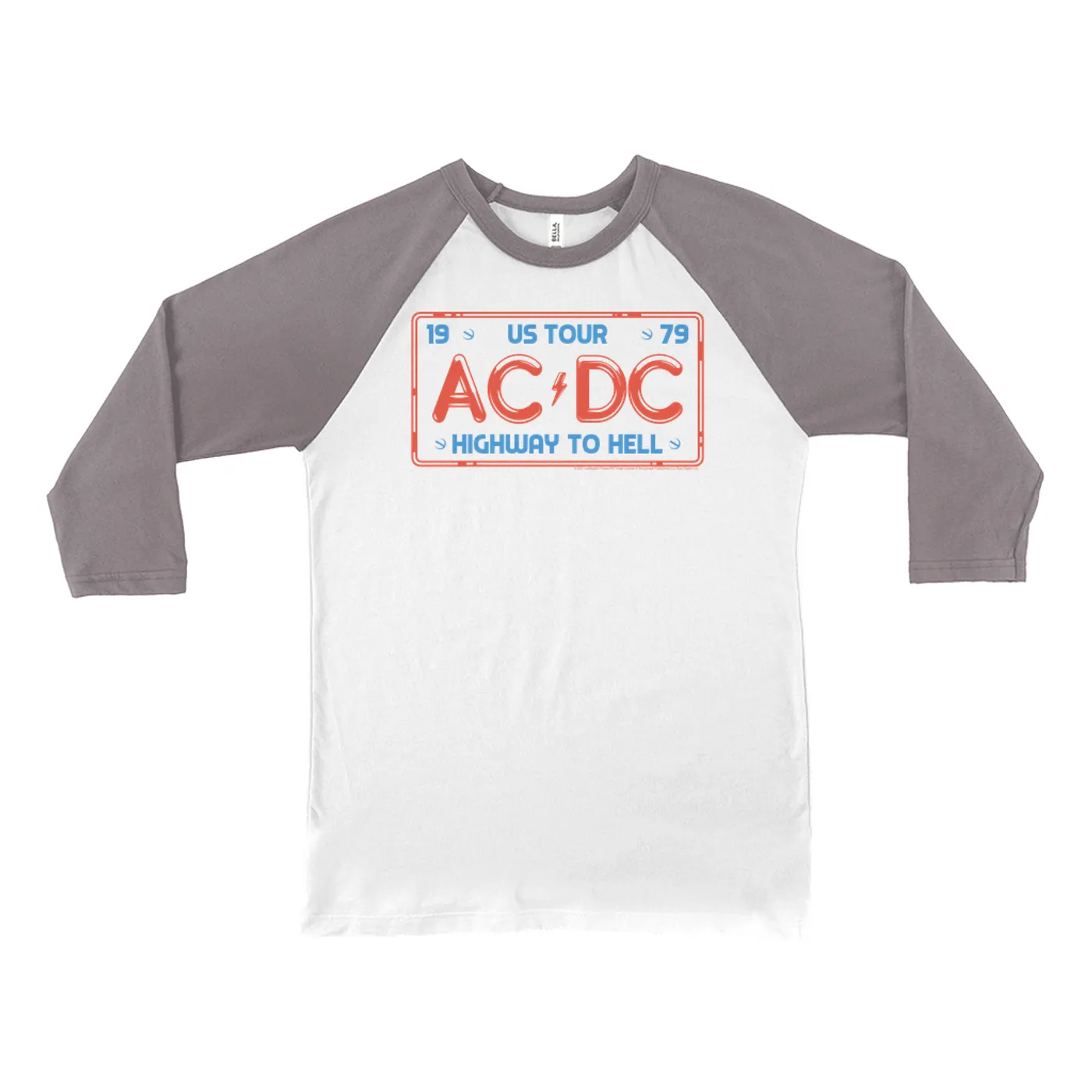 AC/DC 3/4 Sleeve Baseball Tee | Highway To Hell License Plate US Tour (Merchbar Exclusive) ACDC Shirt