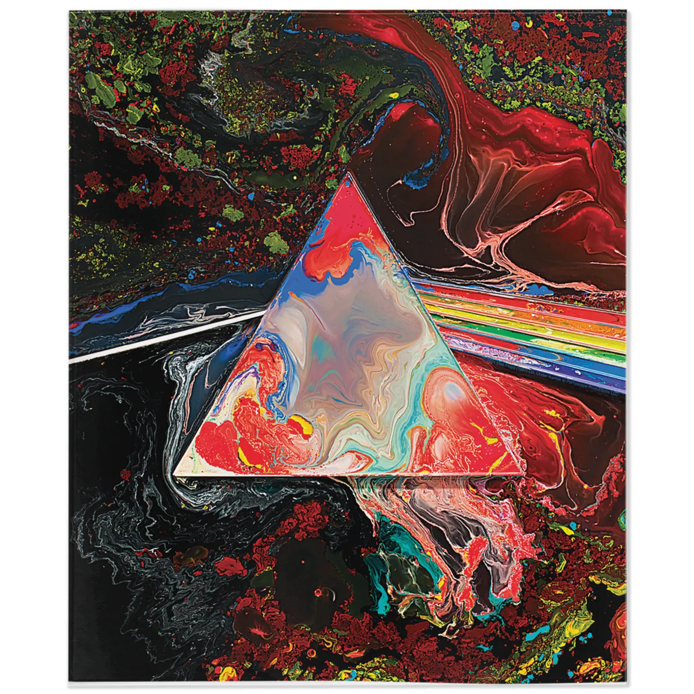 Pink Floyd Minky Blanket | Mixed Paint Prism Artwork Pink Floyd Blanket (Merchbar Exclusive)