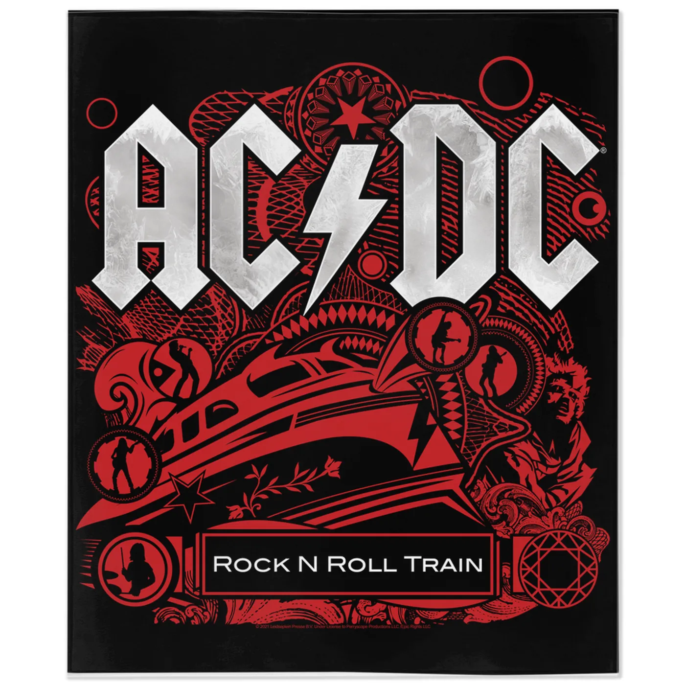 AC/DC Minky Blanket | Rock And Roll Train Album Cover Design ACDC Blanket (Merchbar Exclusive)