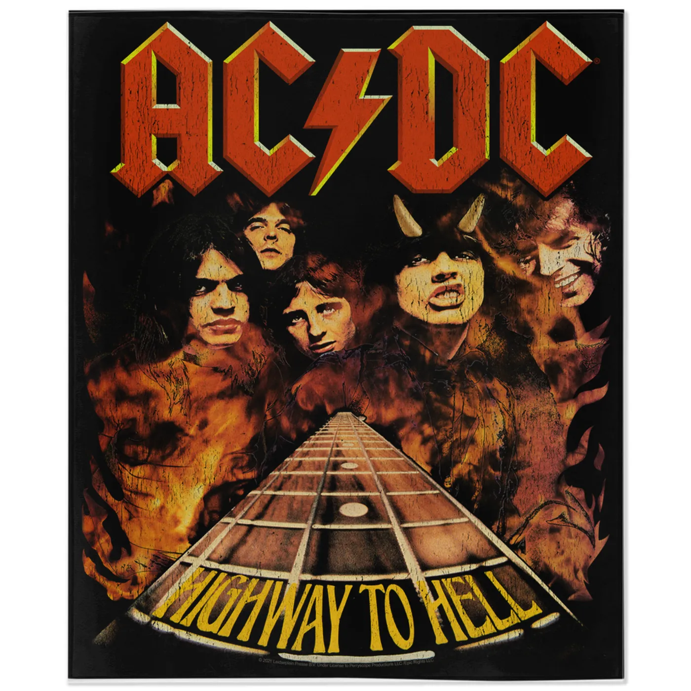 AC/DC Minky Blanket | Highway To Hell In Flames ACDC Blanket (Merchbar Exclusive)