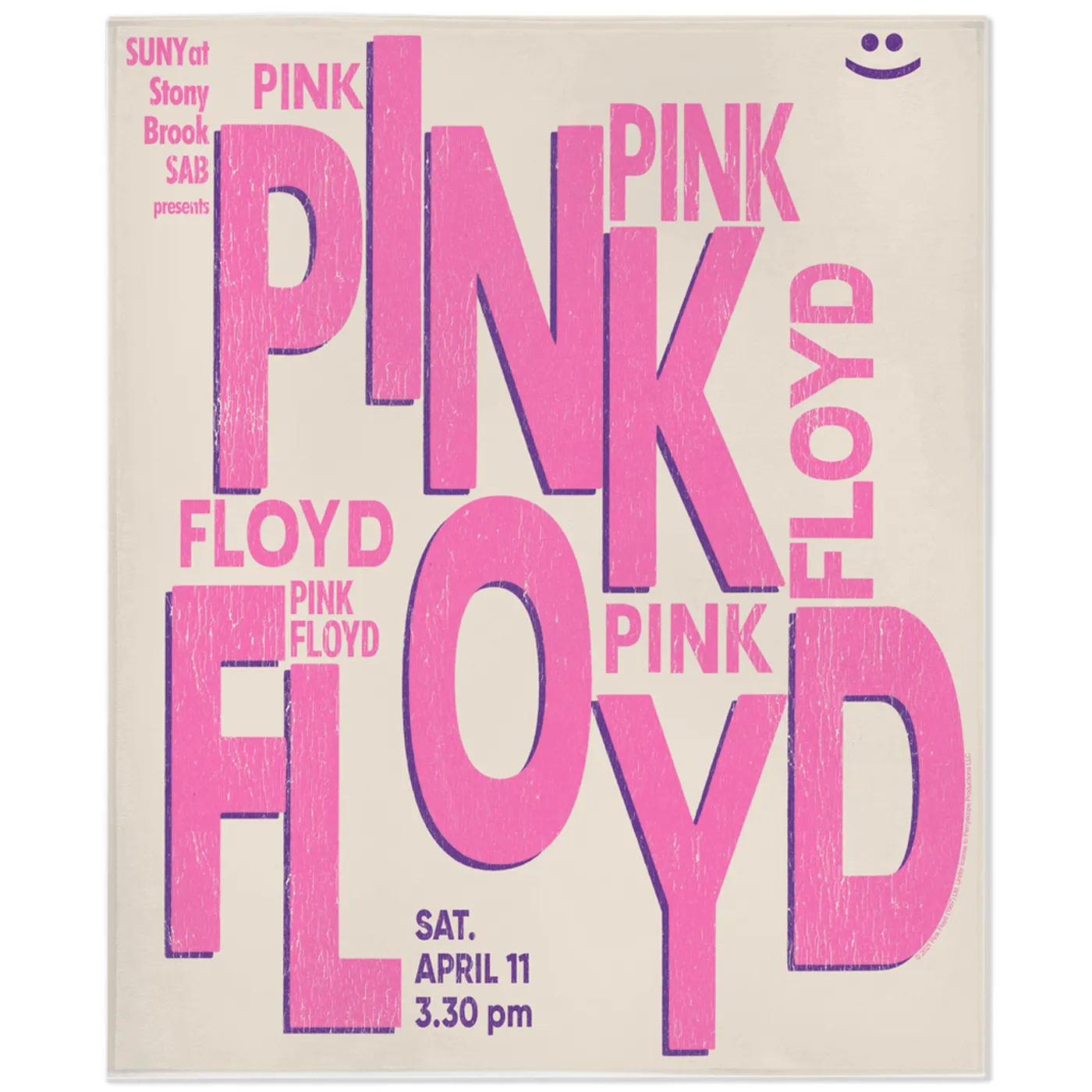 Pink Floyd Minky Blanket | Stony Brook University Concert Flyer Design Pink Floyd Blanket (Merchbar Exclusive)