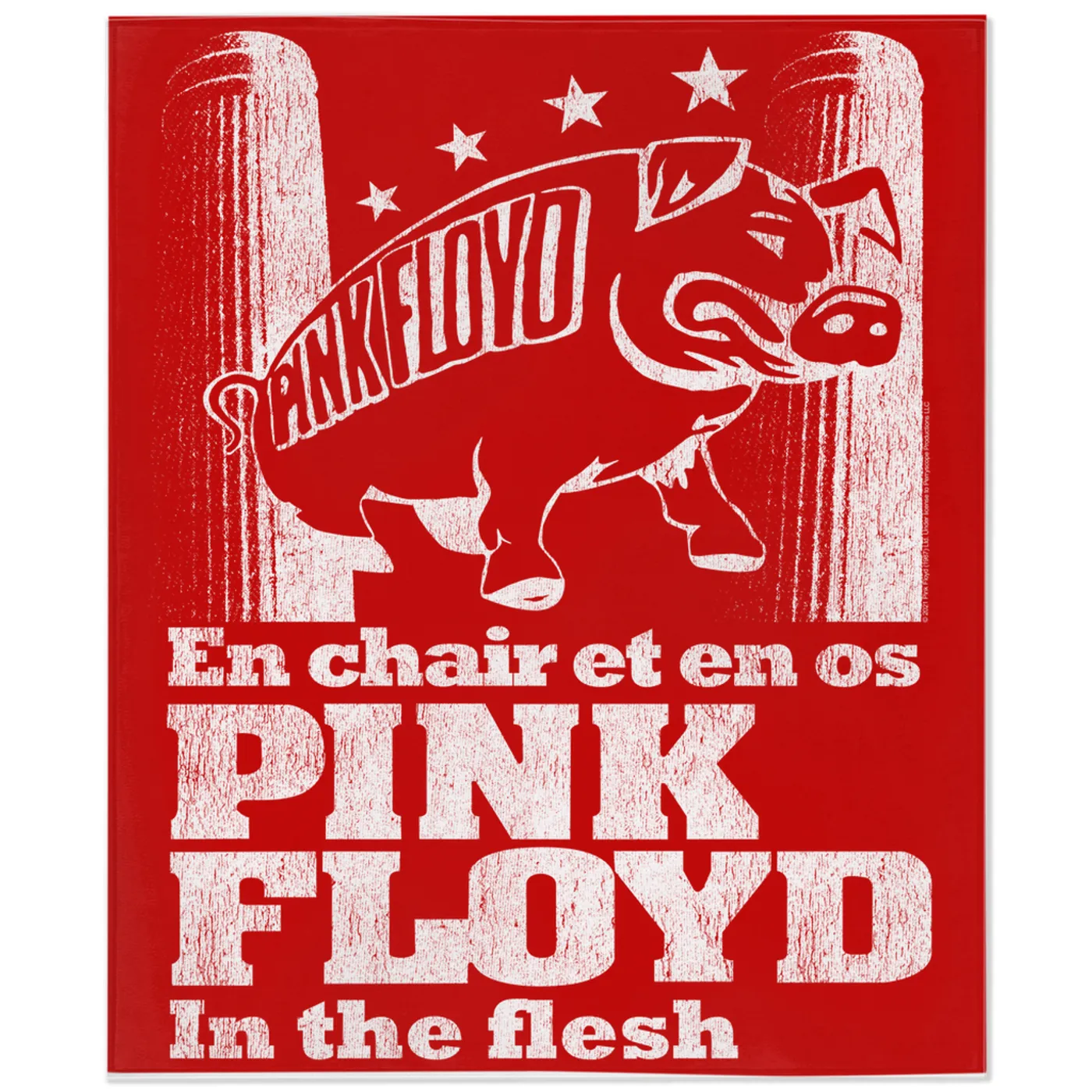 Pink Floyd Minky Blanket | In The Flesh Concert en Français Design Pink Floyd Blanket (Merchbar Exclusive)