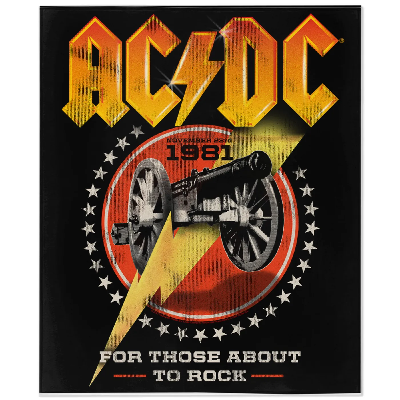 AC/DC Minky Blanket | For Those About To Rock Tour 1981 ACDC Blanket (Merchbar Exclusive)