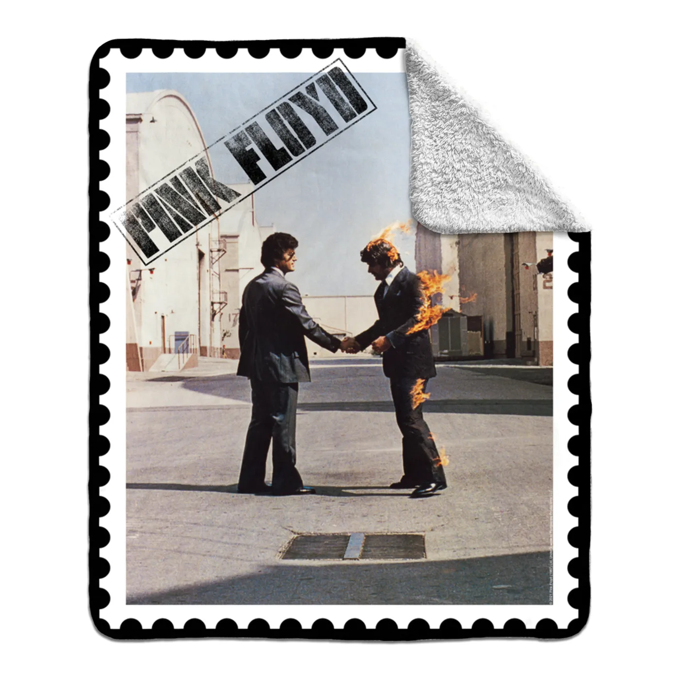Pink Floyd Sherpa Blanket | Wish You Were Here Album Photo Pink Floyd Blanket (Merchbar Exclusive)