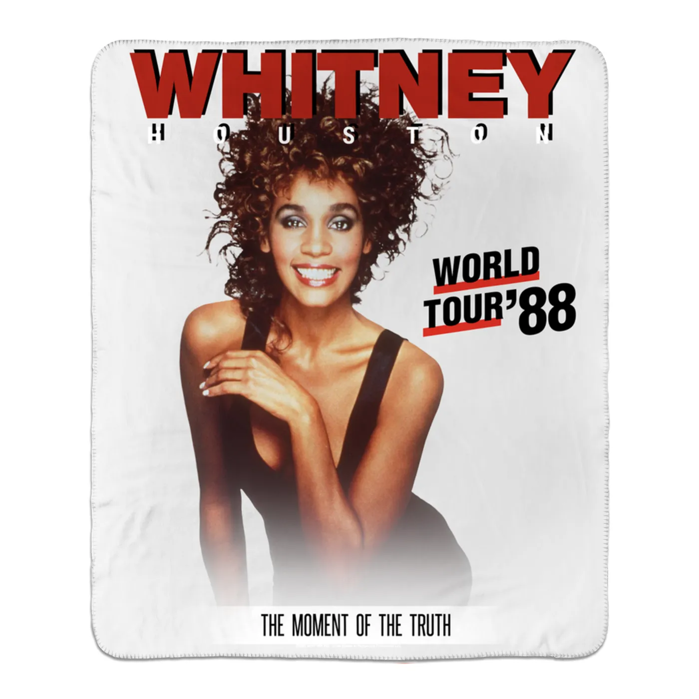 Whitney Houston Sherpa Blanket | 1988 World Tour Poster Image Whitney Houston Blanket (Merchbar Exclusive)