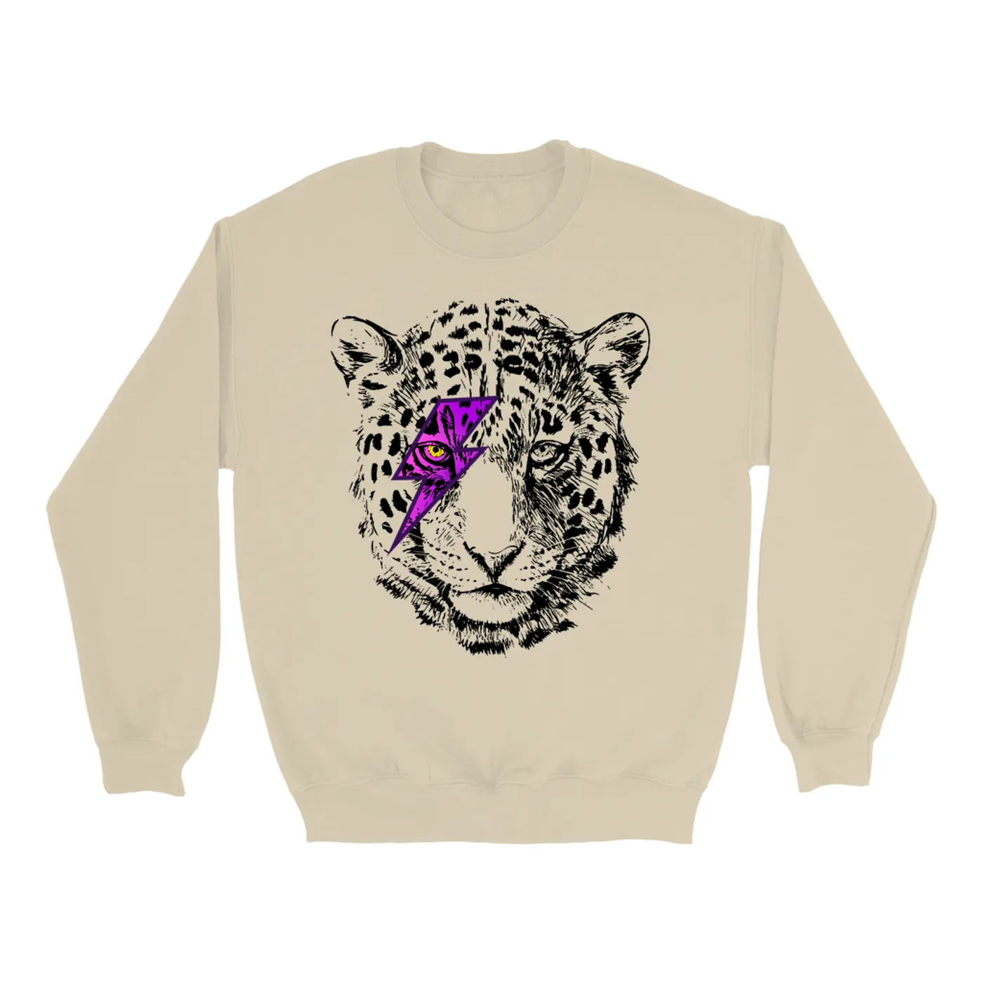 Merchbar Music Life Sweatshirt | Glam Rock Leopard Merchbar Music Life Sweatshirt