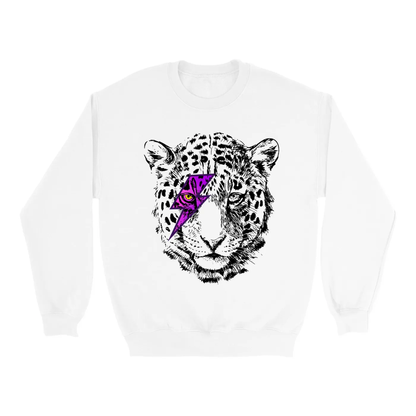 Merchbar Music Life Sweatshirt | Glam Rock Leopard Merchbar Music Life Sweatshirt