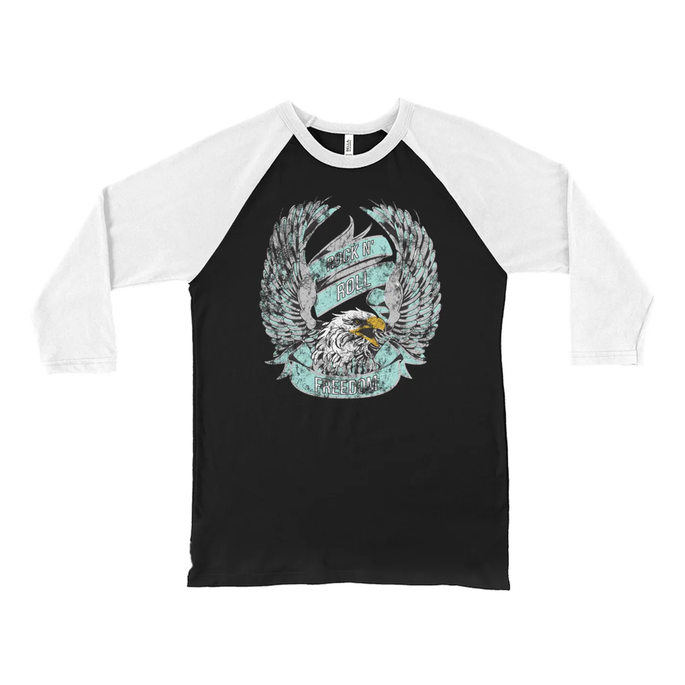 Merchbar Music Life 3/4 Sleeve Baseball Tee | Rock n' Roll Freedom Merchbar Music Life Shirt