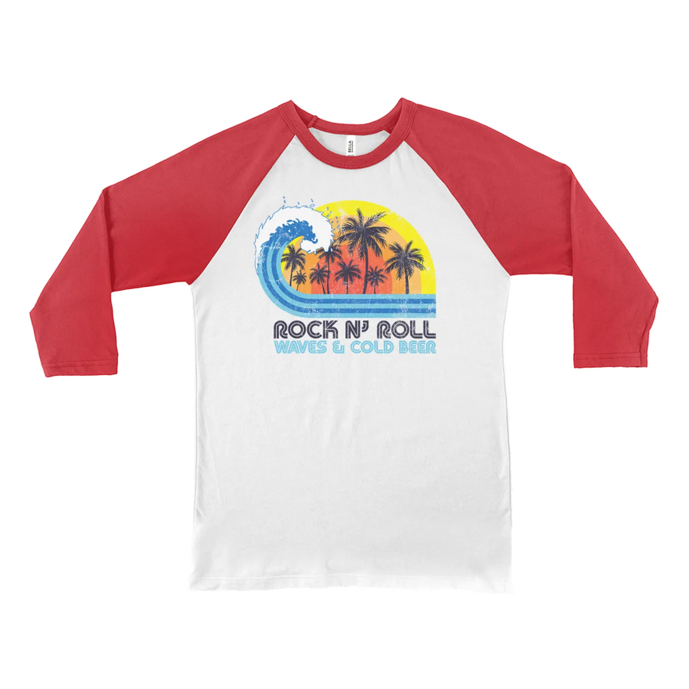 Music Life -Rock N’ Roll Merchbar Music Life 3/4 Sleeve Baseball Tee | Rock n’ Roll, Waves & Beer Merchbar Music Life Shirt