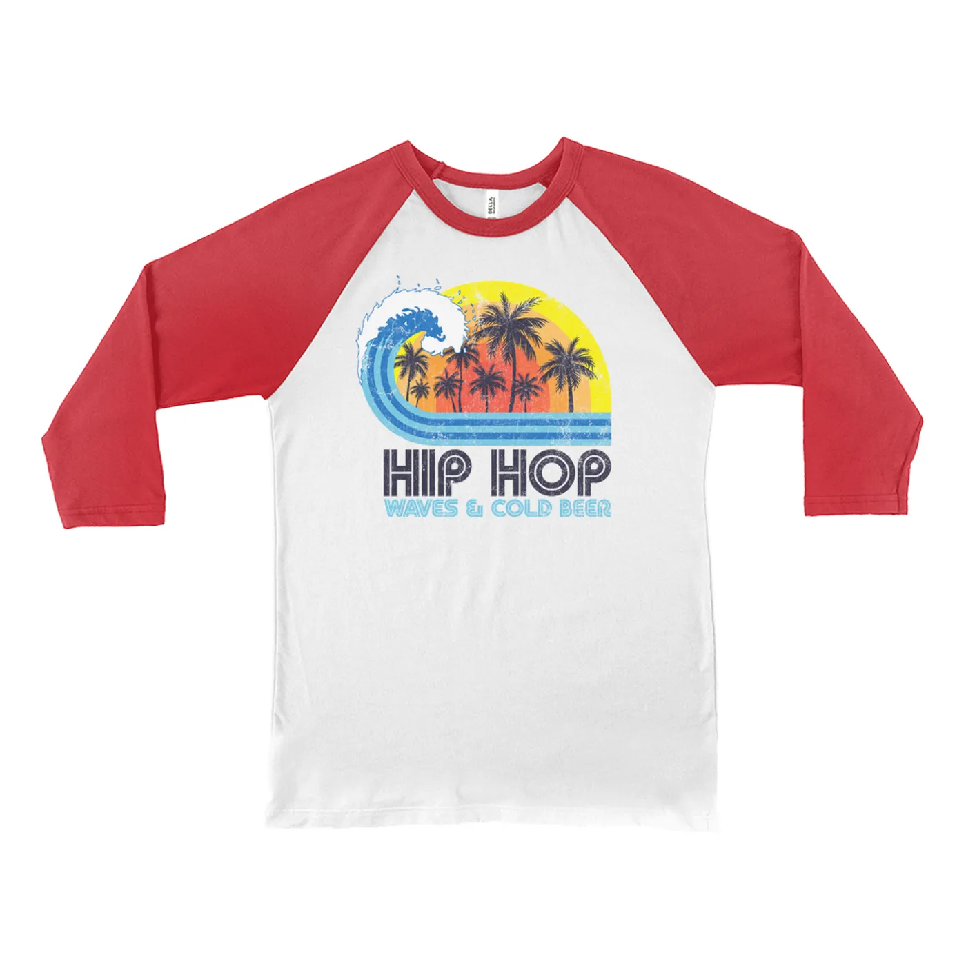 Music Life - Hip Hop Merchbar Music Life 3/4 Sleeve Baseball Tee | Hip Hop, Waves & Beer Merchbar Music Life Shirt