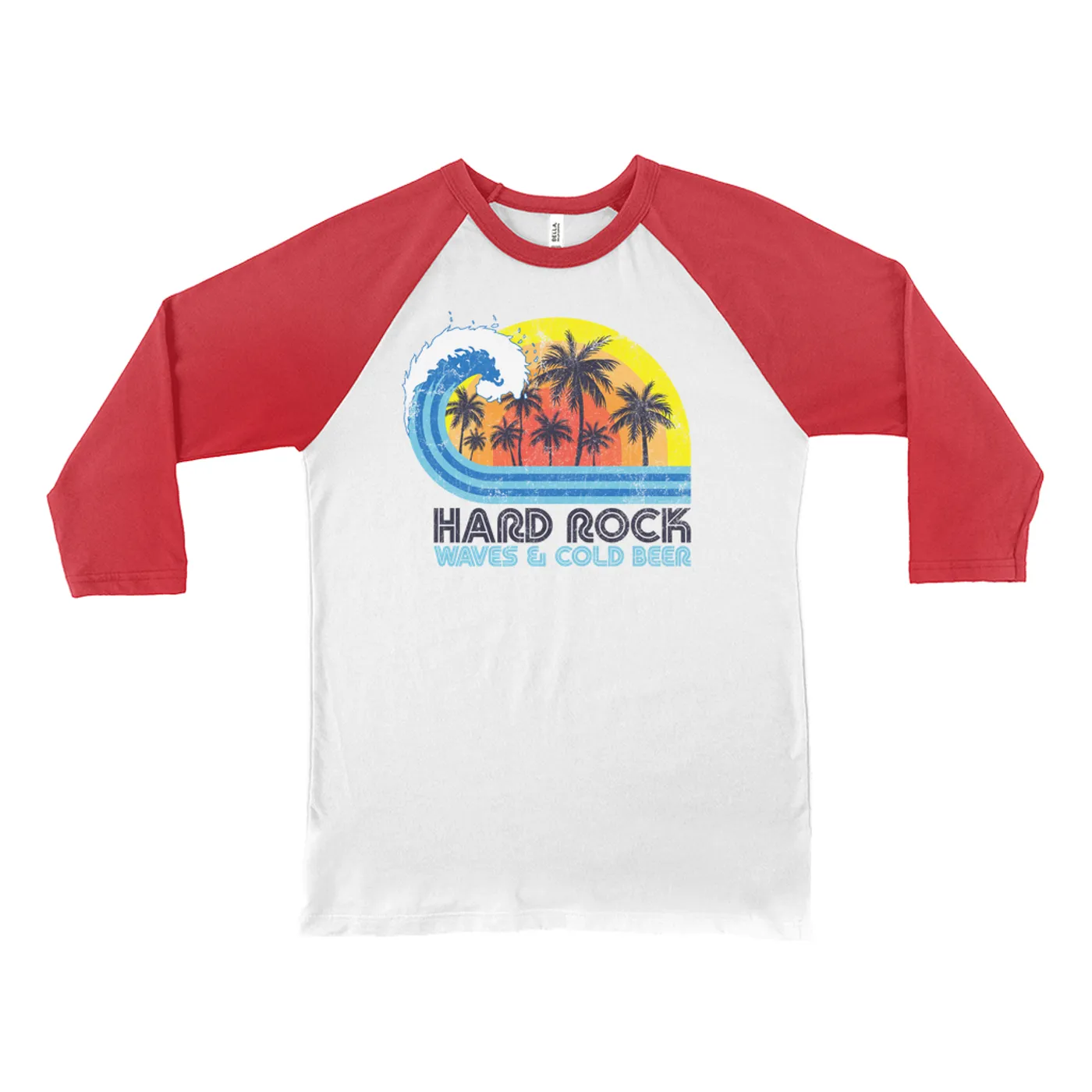 Music Life - Hard Rock Merchbar Music Life 3/4 Sleeve Baseball Tee | Hard Rock, Waves & Beer Merchbar Music Life Shirt