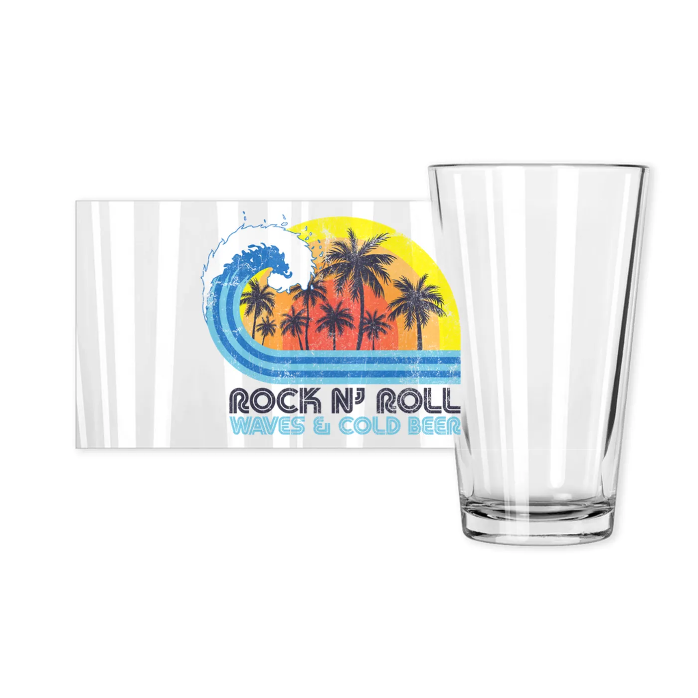 Music Life -Rock N’ Roll Merchbar Music Life Pint Glass | Rock n’ Roll, Waves & Beer Merchbar Music Life Pint Glass