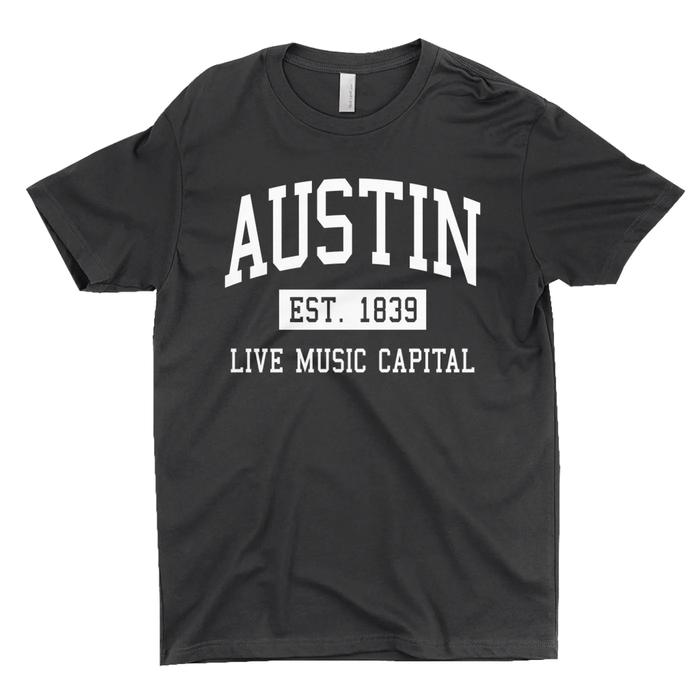 Merchbar Music Life T-Shirt | Austin Live Music Capital Est. 1839 Merchbar Music Life Shirt