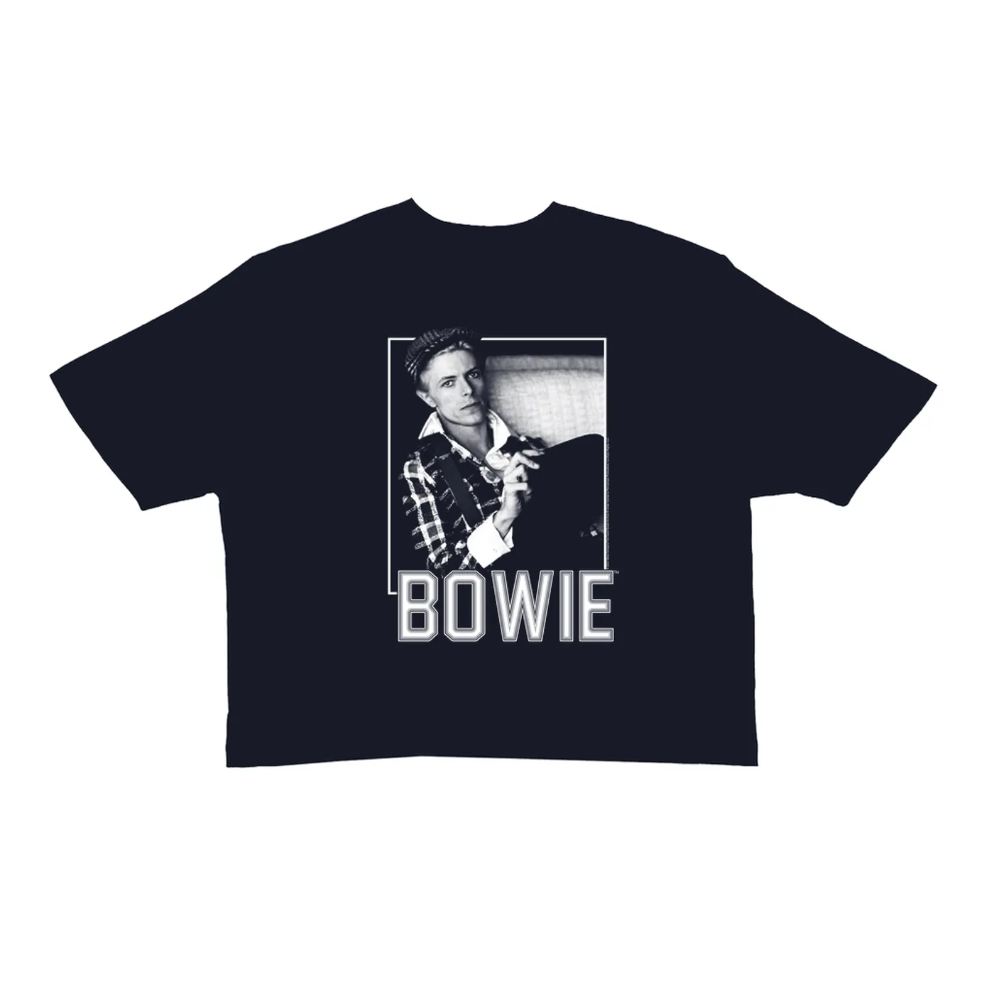 David Bowie Ladies' Crop Tee | Bowie In Black And White David Bowie Crop T-shirt