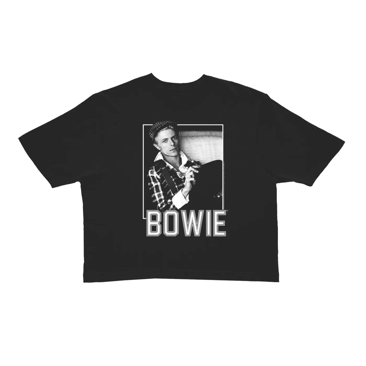 David Bowie Ladies' Crop Tee | Bowie In Black And White David Bowie Crop T-shirt